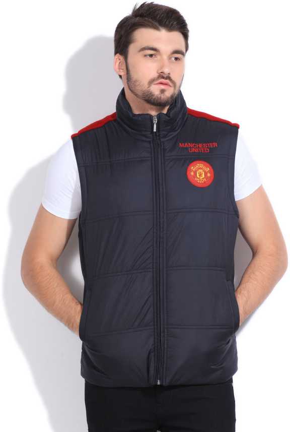 Manchester United Sleeveless Solid Men Jacket Buy Navy Manchester United Sleeveless Solid Men Jacket Online At Best Prices In India Flipkart Com