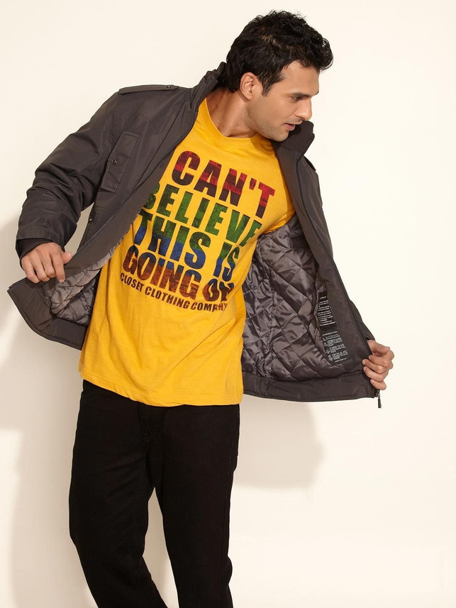 Sleeve Solid Men Rain Jacket 