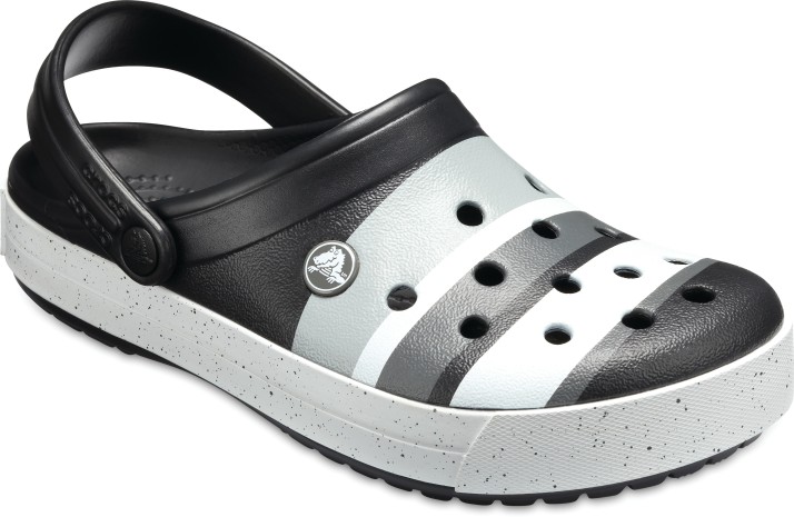 black and grey crocs