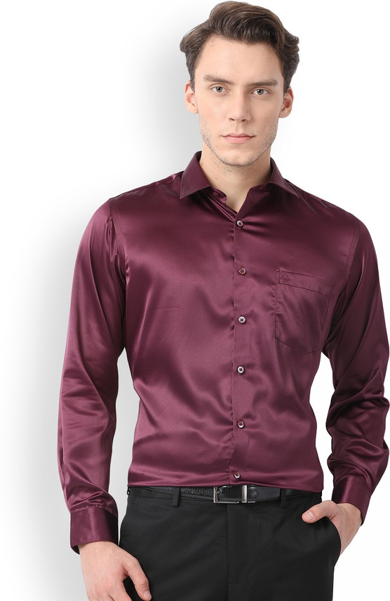 Pan America Men Solid Party Red Shirt 