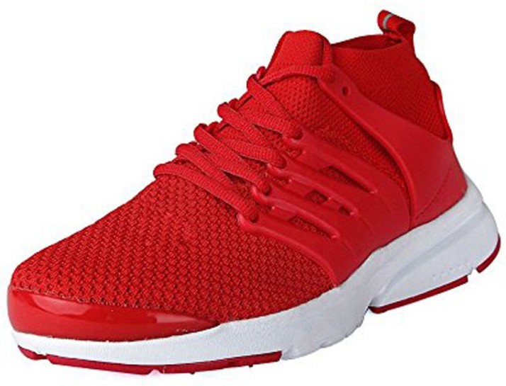 red running shoes