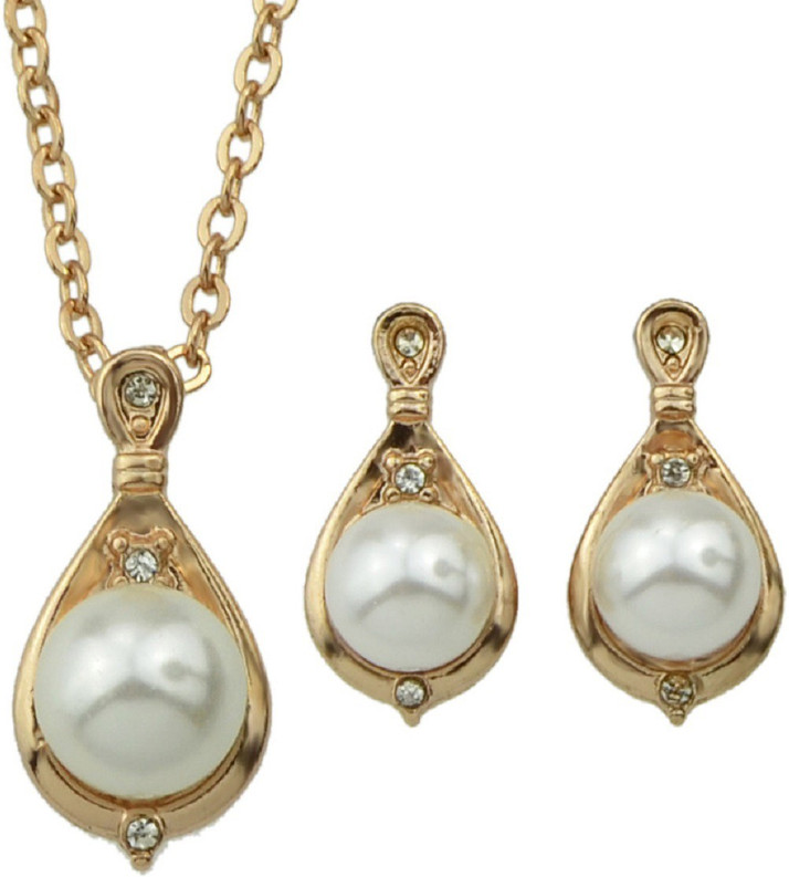 Gold-plated Crystal Alloy Pendant Set 