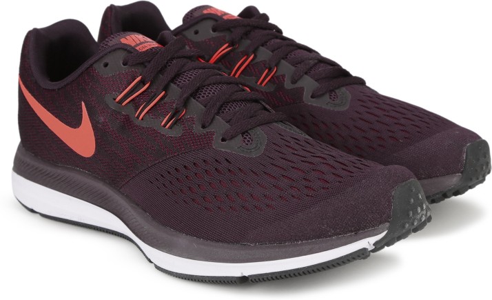 wine colored nike running shoes