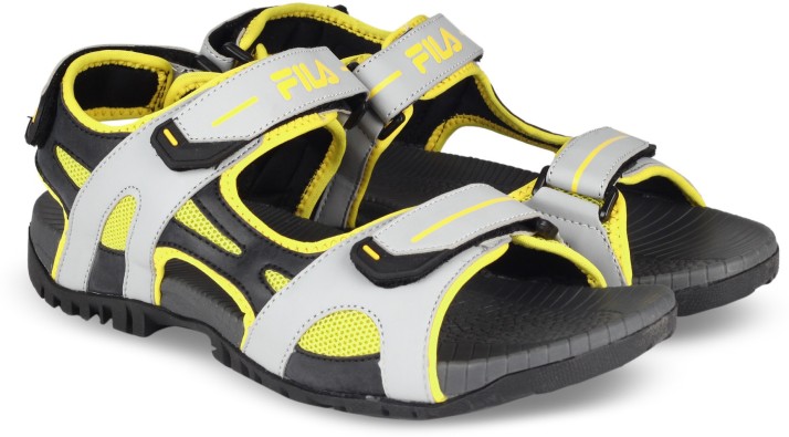 yellow fila sandals