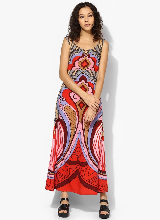 rain and rainbow maxi dress