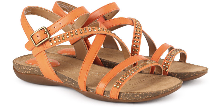 clarks flats orange