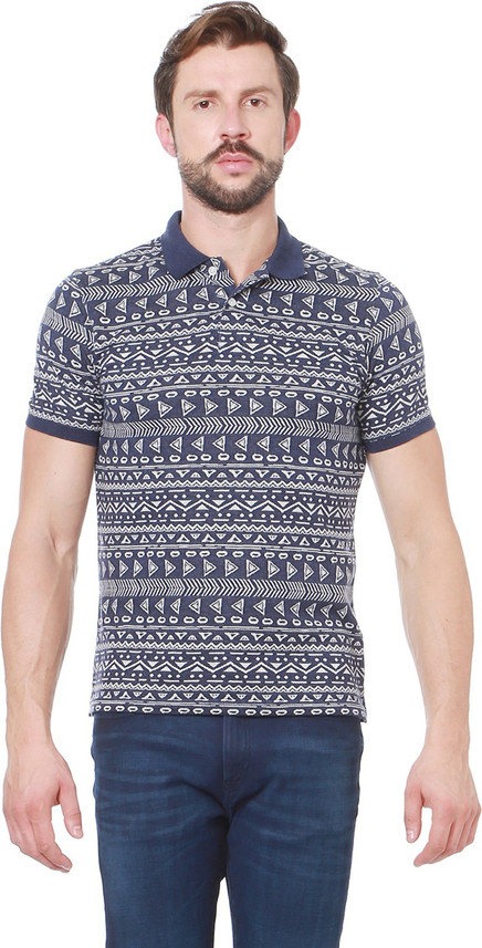 PETER ENGLAND Printed Men Polo Neck 