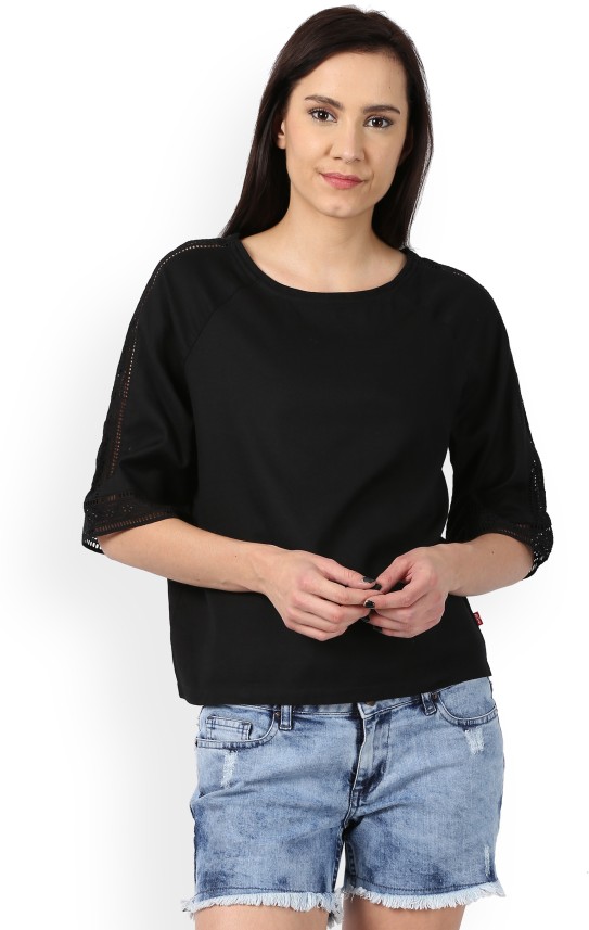 levis black denim shirt womens