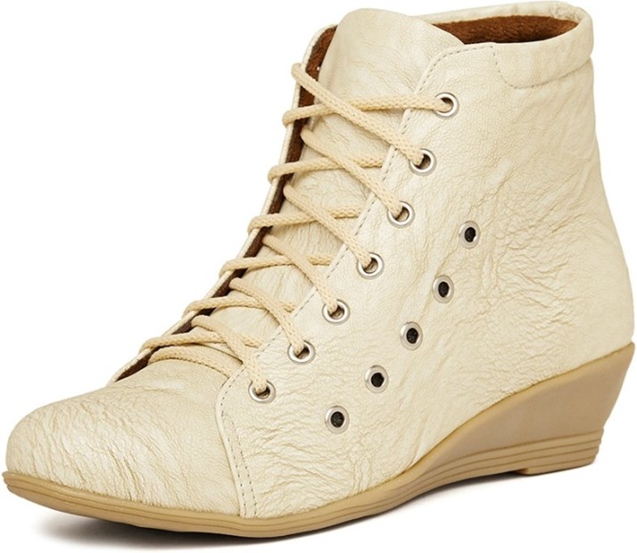 cream lace up boots