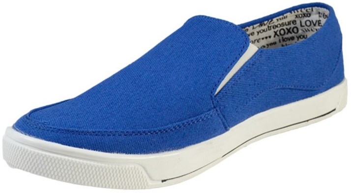 blue colour canvas shoes