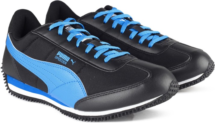 puma blue and black shoes