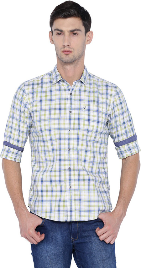 Allen Solly Men Checkered Casual Blue 