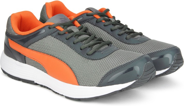 puma grey orange shoes