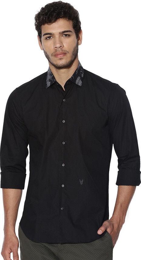 RARE RABBIT Men Printed Casual Black 