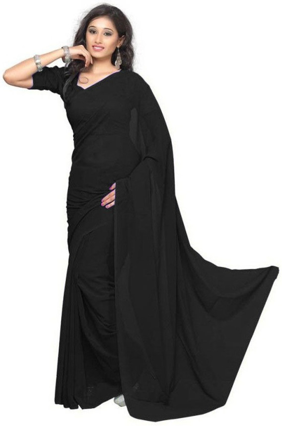 plain saree flipkart