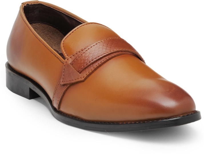 Teakwood leather shoes Slip On For Men 