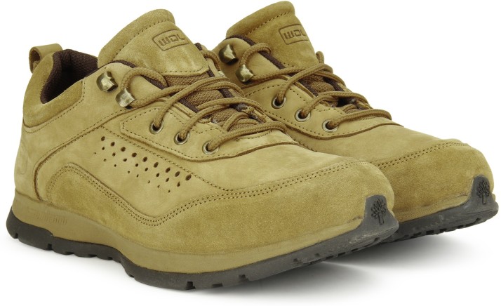 woodland men's khaki leather sneakers