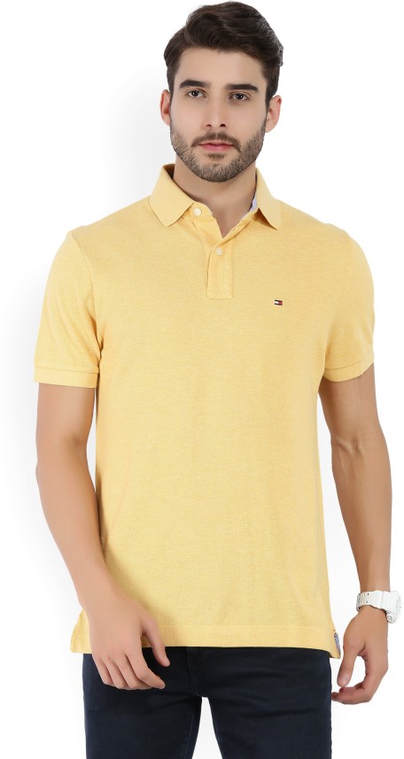 yellow tommy hilfiger t shirt mens