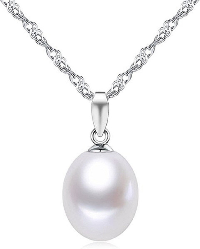 Women Pearl Silver Locket 