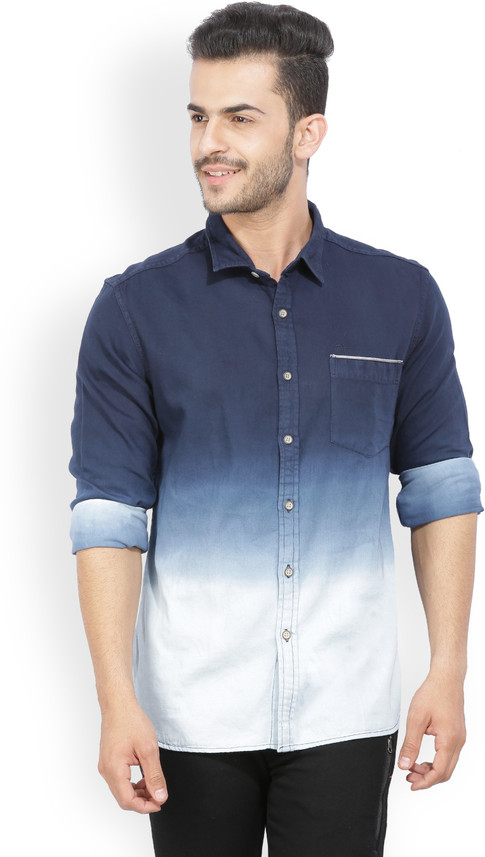 FLYING MACHINE Men Solid Casual Dark 