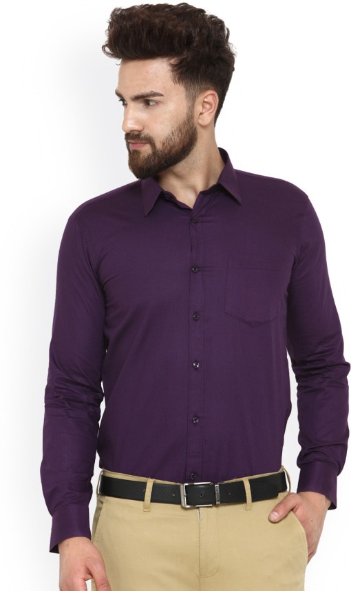 mens purple formal shirt