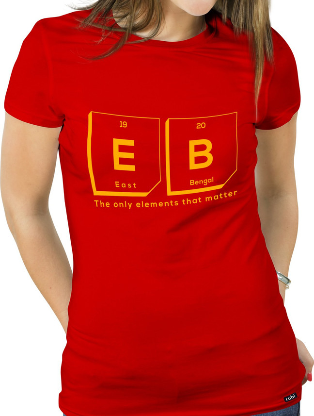 red shirt with yellow print