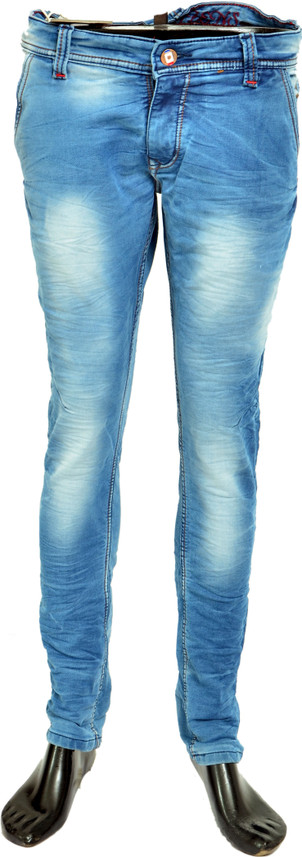 OSHIZEN'S Slim Men Light Blue Jeans 