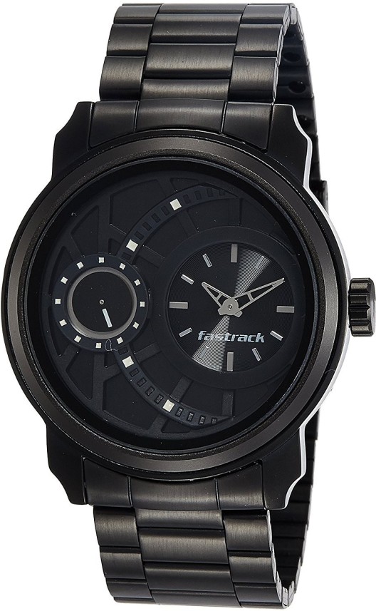 fastrack black men's watch