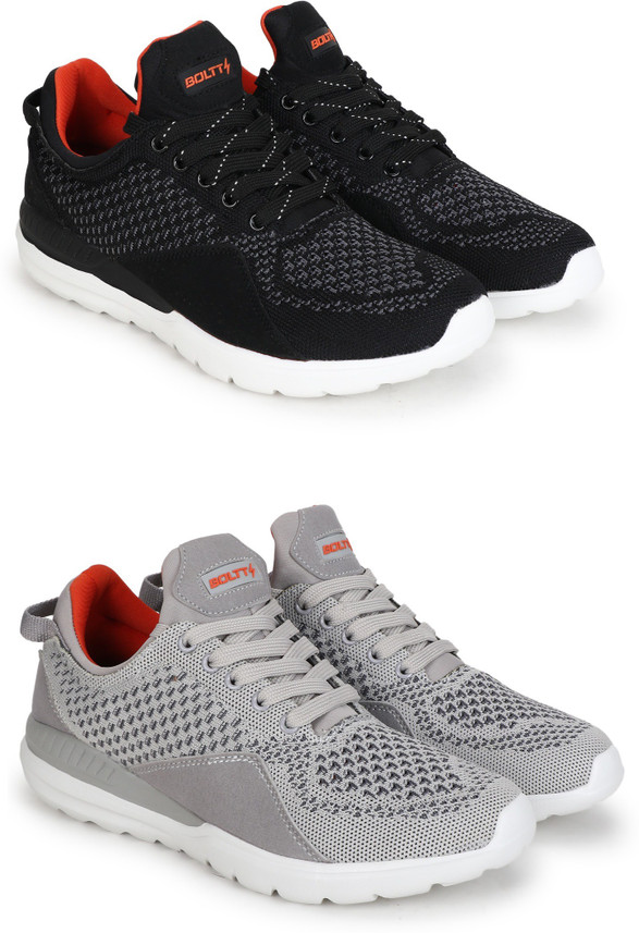 boltt men's smart black running shoes