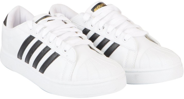 sparx white black casual shoes