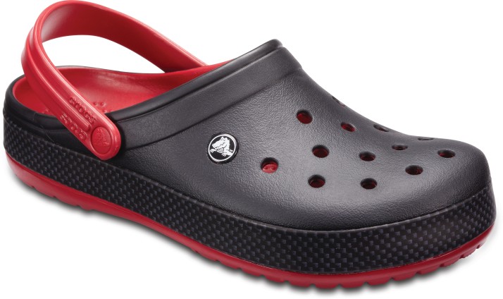 crocs black red