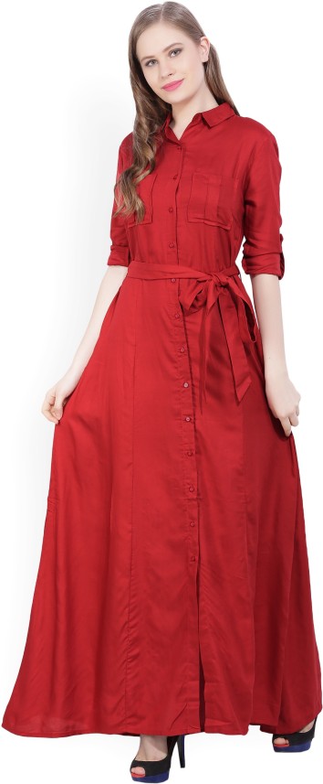 red maxi dress flipkart