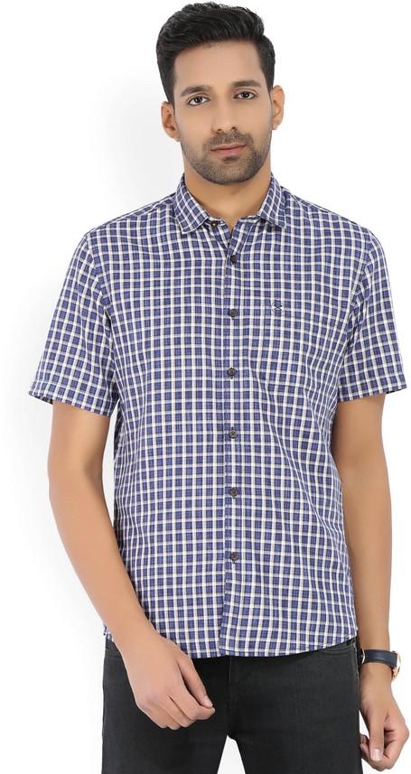 Scullers Men Checkered Casual White 