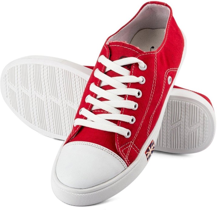 mens red canvas sneakers