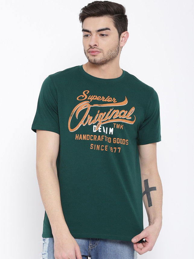 SPORTKING Printed Men Round Neck Green 