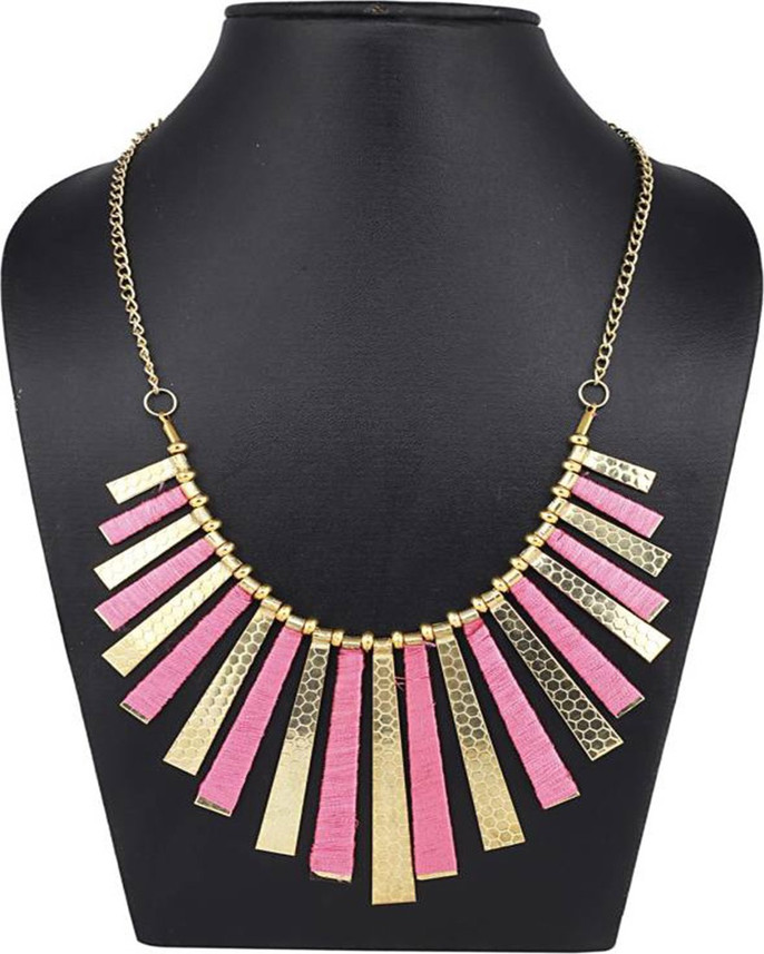 Bandish Pink and Golden Strips Junk 