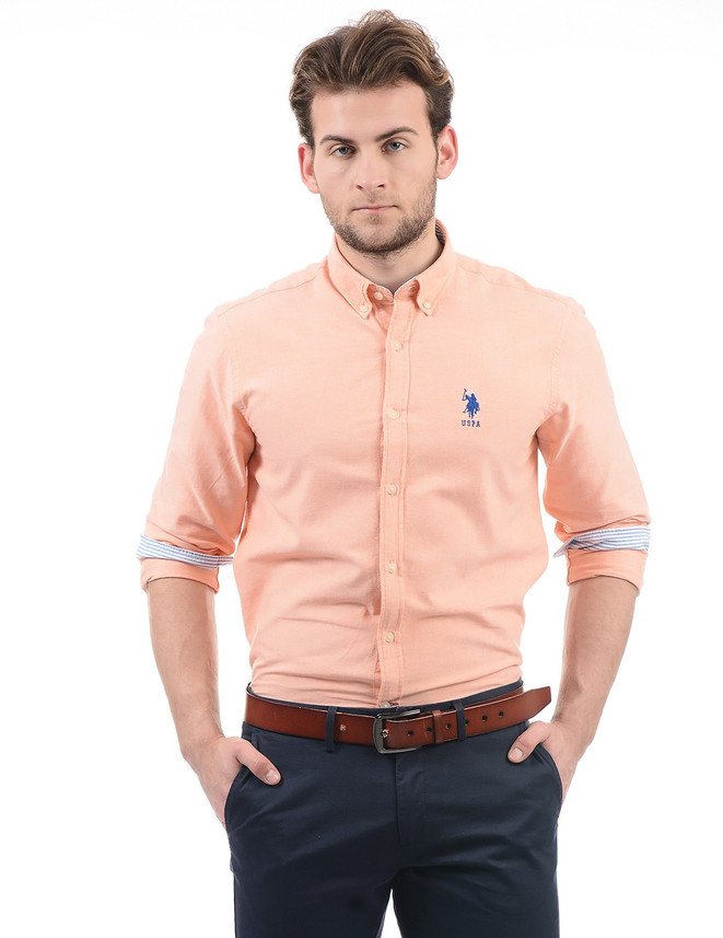 us polo orange shirt