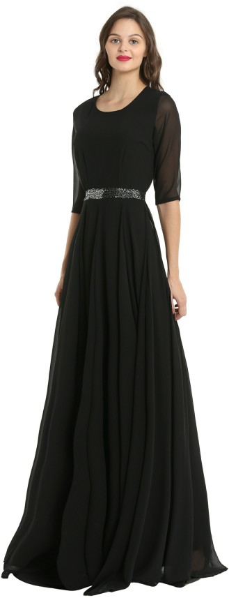 flipkart black gown