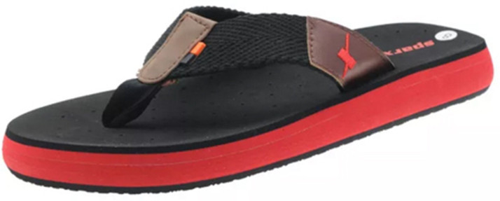 sparx slippers red and black