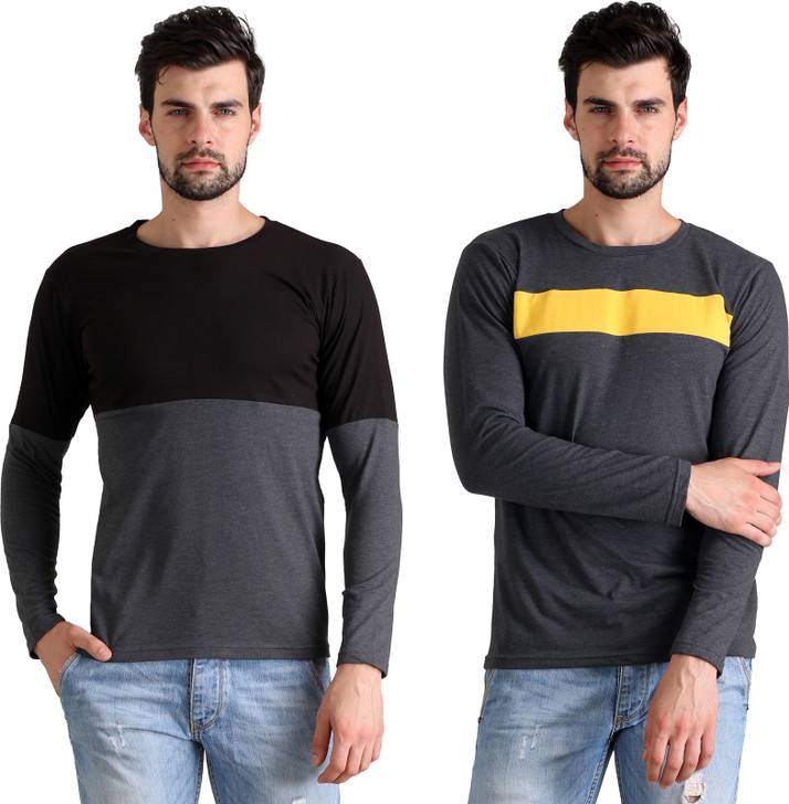 Atheno Solid Men Round Neck Multicolor 