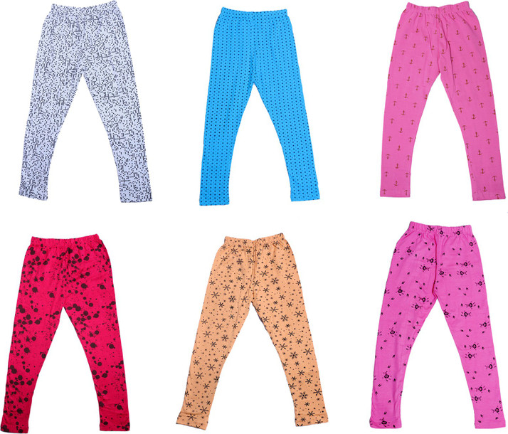 Pack Of 4 Indistar IndiWeaves Girls Super Soft and Stylish Cotton Printed Legging
