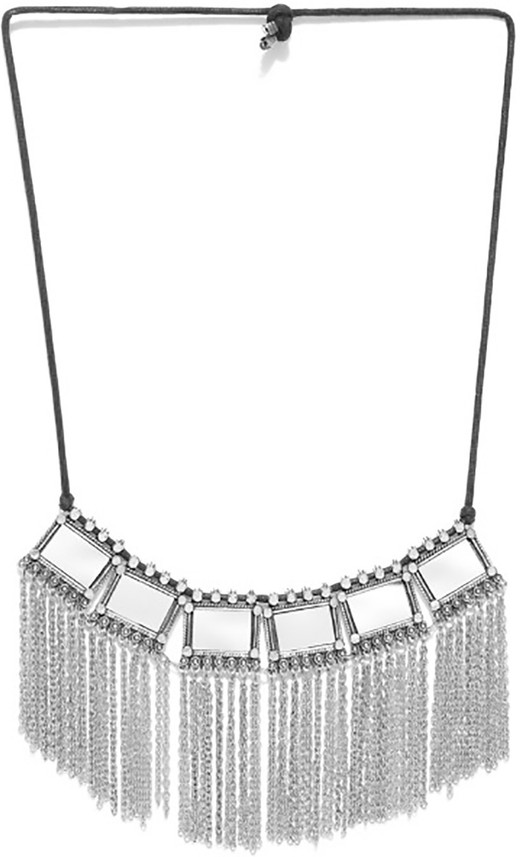 CEMAYA Silver Oxidised MIrror Choker 