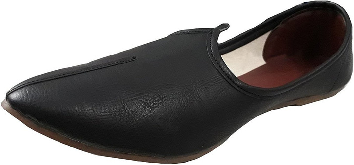 Jalsa Black Leather Punjabi Jutti