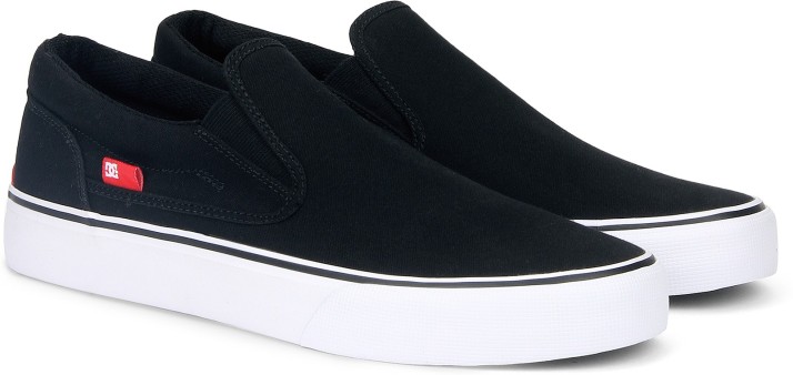 dc black slip on shoes