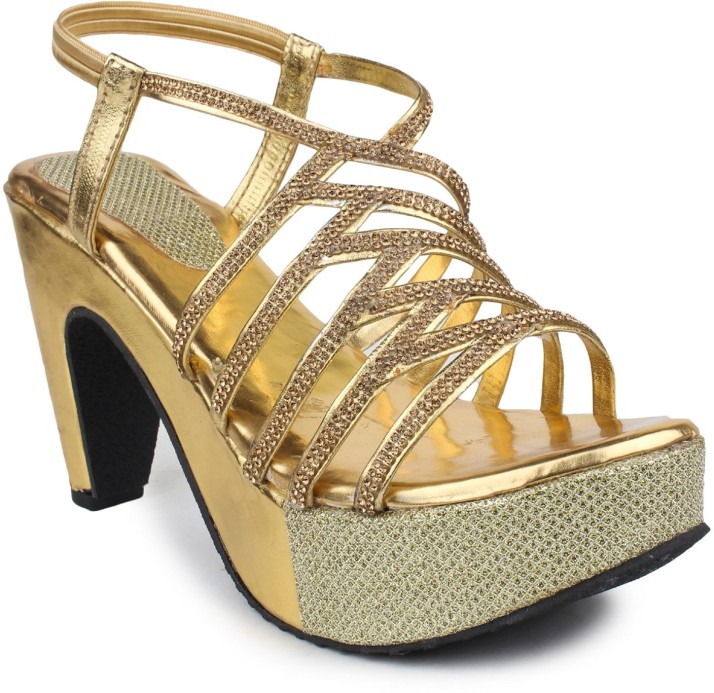 BEPS Women Gold Heels - Buy BEPS Women 