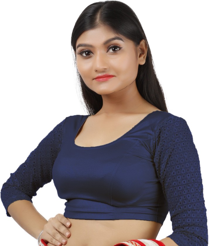 navy blue blouse flipkart