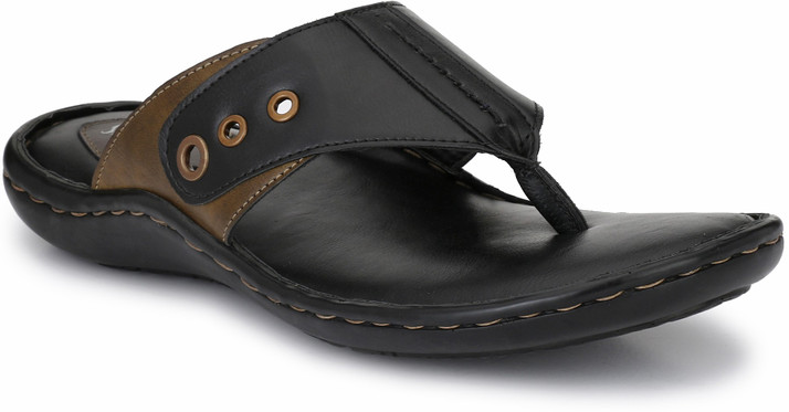 shences black leather slippers
