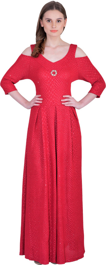 red gown on flipkart