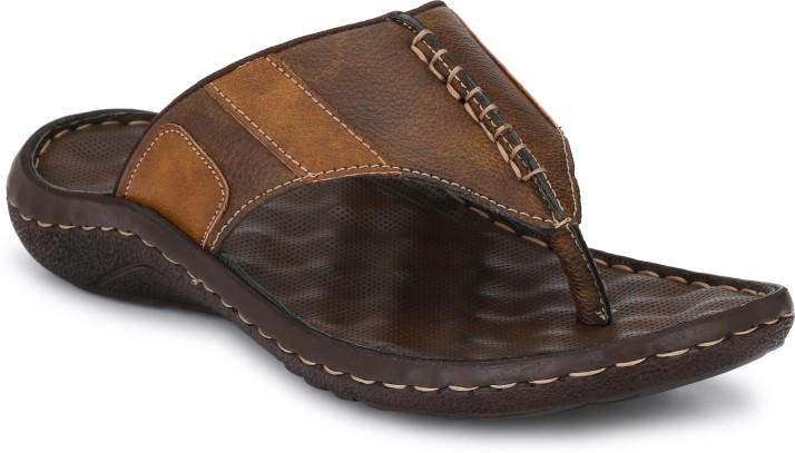 shences brown leather slippers