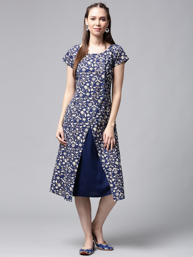 aks women's maxi blue dress